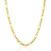 4.5mm 14k Yellow Gold Solid Figaro Chain